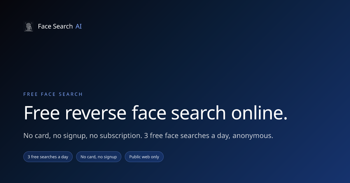 Free Face Search: Reverse Face Search, No Card | Face Search AI